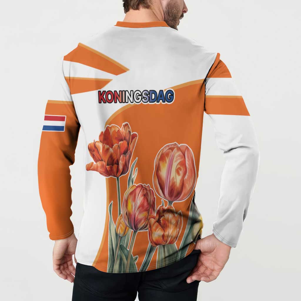 Netherlands Koningsdag Button Sweatshirt Happy King's Day