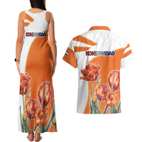 Netherlands Koningsdag Couples Matching Tank Maxi Dress and Hawaiian Shirt Happy King's Day