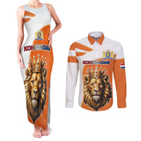 Netherlands Koningsdag Couples Matching Tank Maxi Dress and Long Sleeve Button Shirt Happy King's Day
