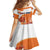 Netherlands Koningsdag Family Matching Off The Shoulder Long Sleeve Dress and Hawaiian Shirt Happy King's Day