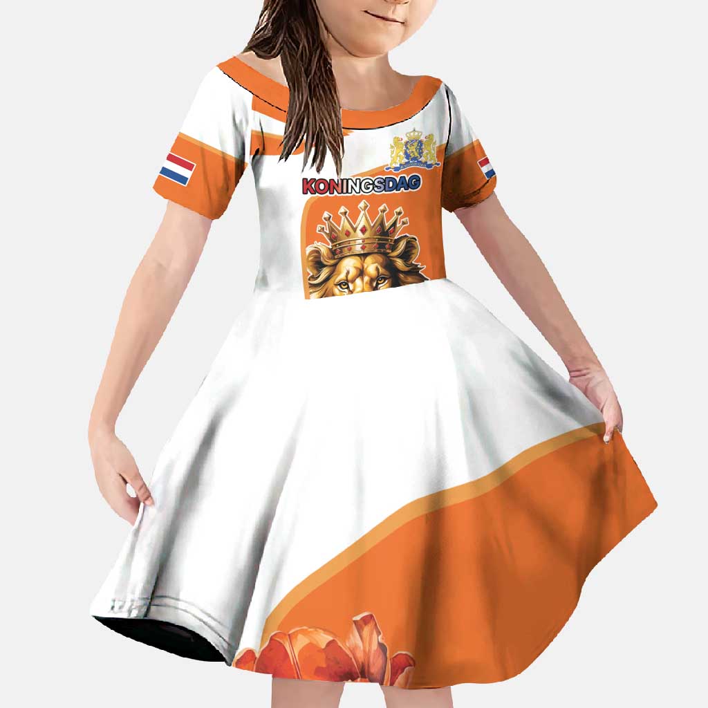 Netherlands Koningsdag Family Matching Off Shoulder Maxi Dress and Hawaiian Shirt Happy King's Day
