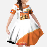 Netherlands Koningsdag Family Matching Off Shoulder Maxi Dress and Hawaiian Shirt Happy King's Day