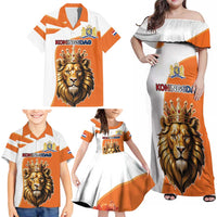 Netherlands Koningsdag Family Matching Off Shoulder Maxi Dress and Hawaiian Shirt Happy King's Day