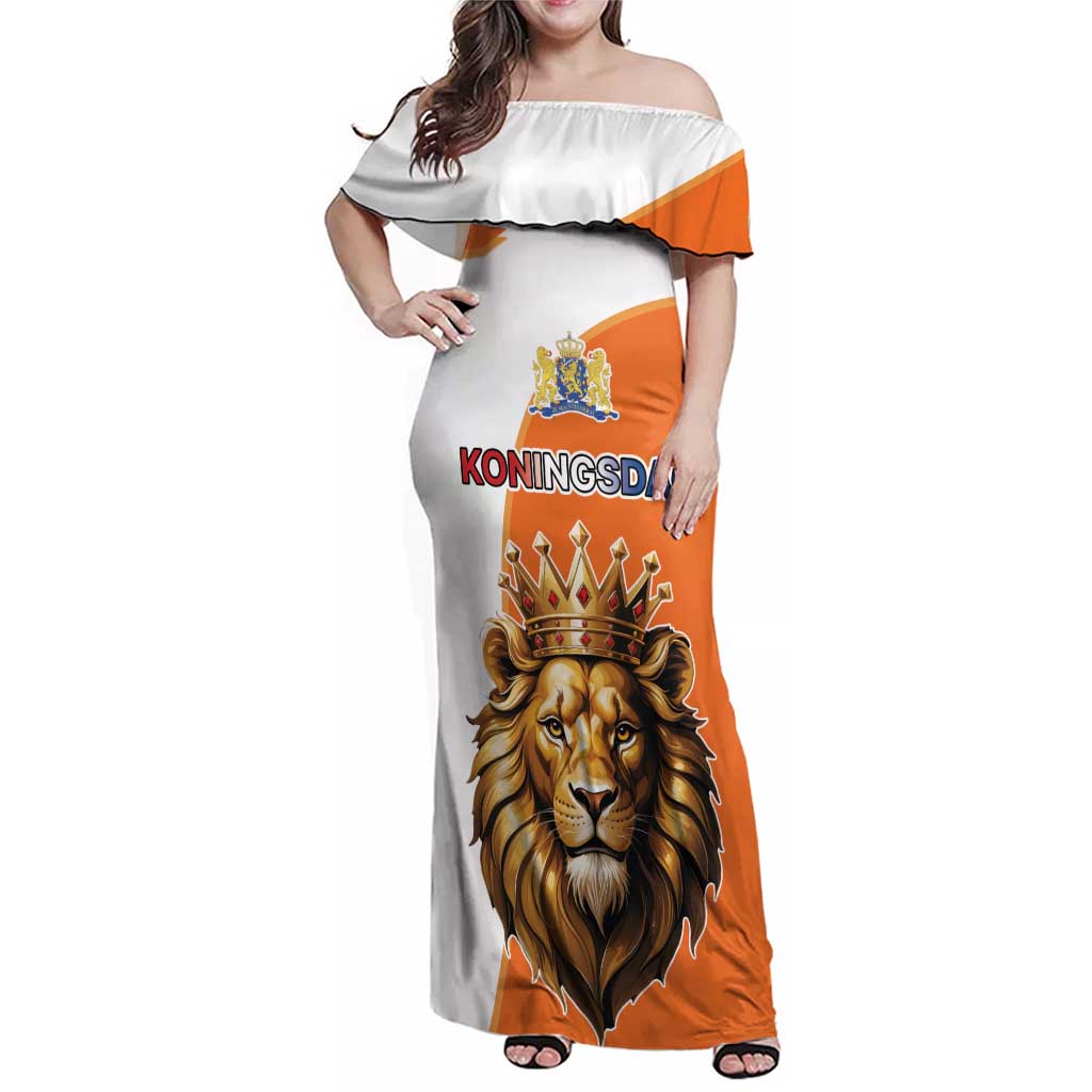 Netherlands Koningsdag Family Matching Off Shoulder Maxi Dress and Hawaiian Shirt Happy King's Day