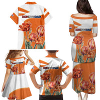Netherlands Koningsdag Family Matching Puletasi and Hawaiian Shirt Happy King's Day