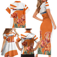 Netherlands Koningsdag Family Matching Short Sleeve Bodycon Dress and Hawaiian Shirt Happy King's Day