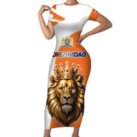 Netherlands Koningsdag Family Matching Short Sleeve Bodycon Dress and Hawaiian Shirt Happy King's Day