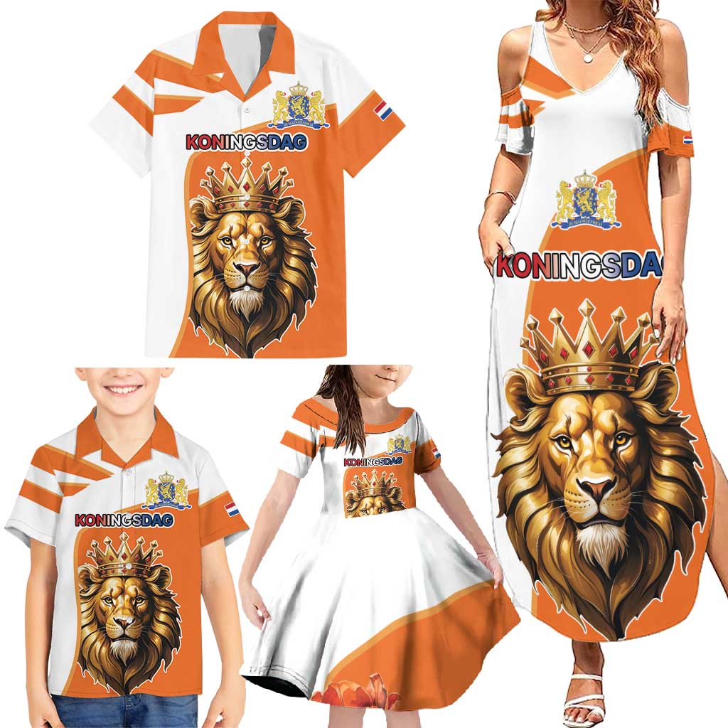 Netherlands Koningsdag Family Matching Summer Maxi Dress and Hawaiian Shirt Happy King's Day