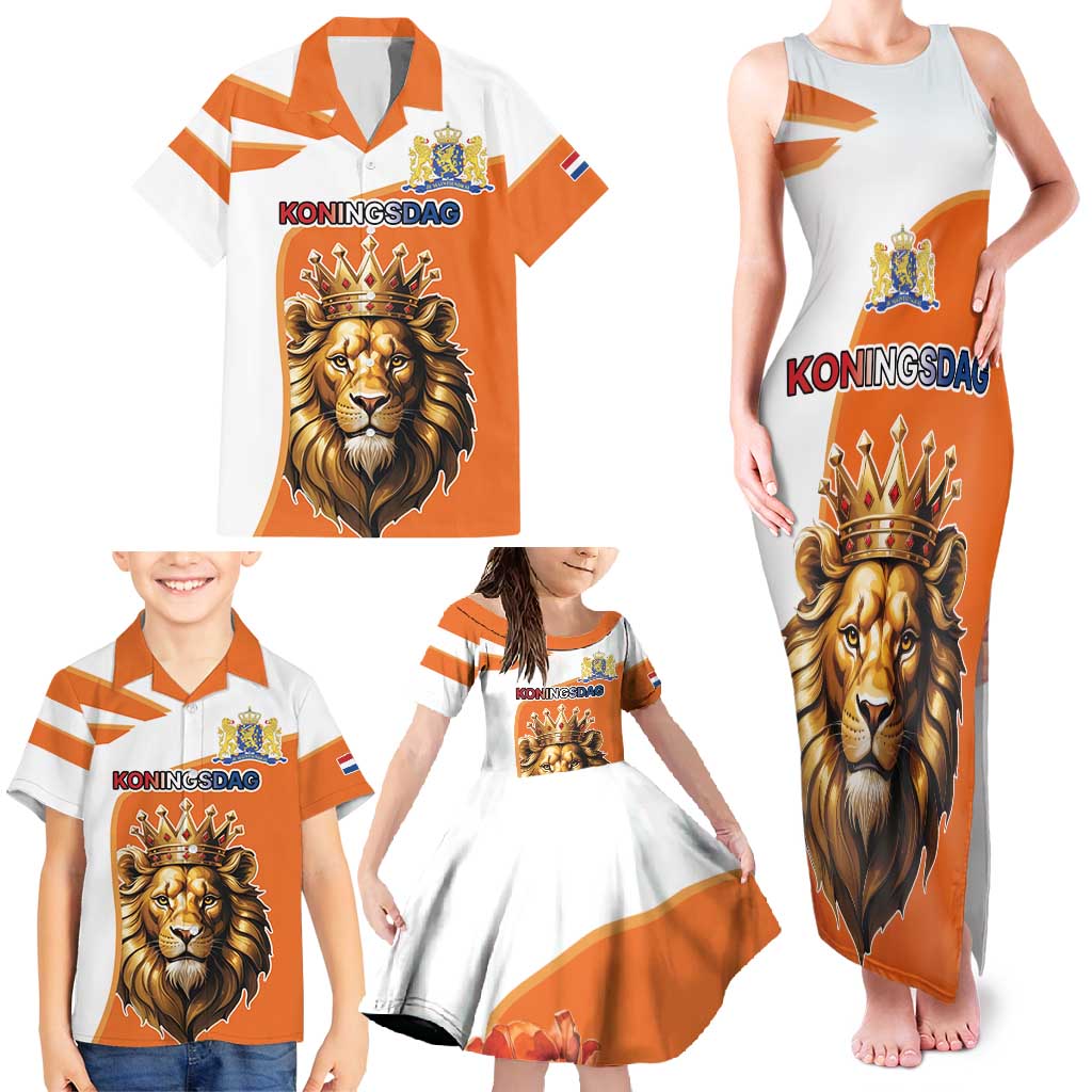 Netherlands Koningsdag Family Matching Tank Maxi Dress and Hawaiian Shirt Happy King's Day