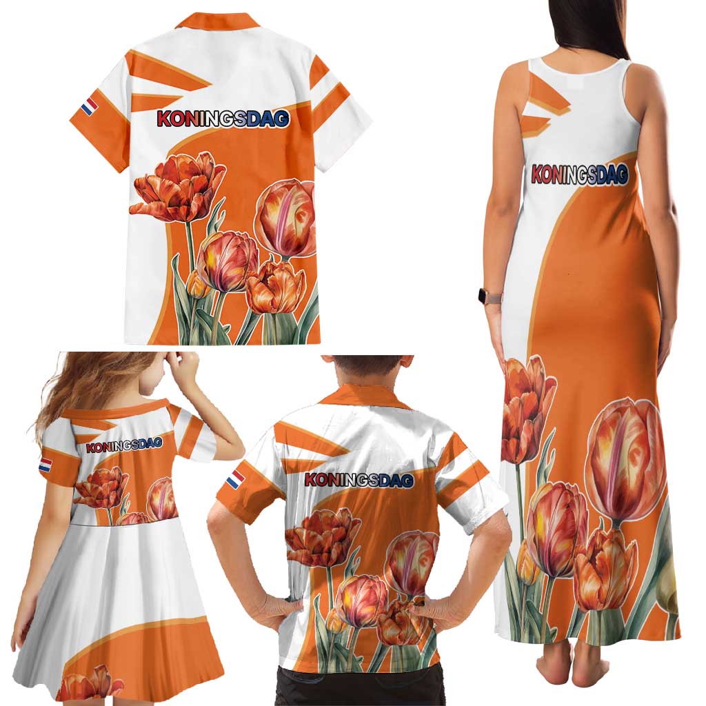 Netherlands Koningsdag Family Matching Tank Maxi Dress and Hawaiian Shirt Happy King's Day