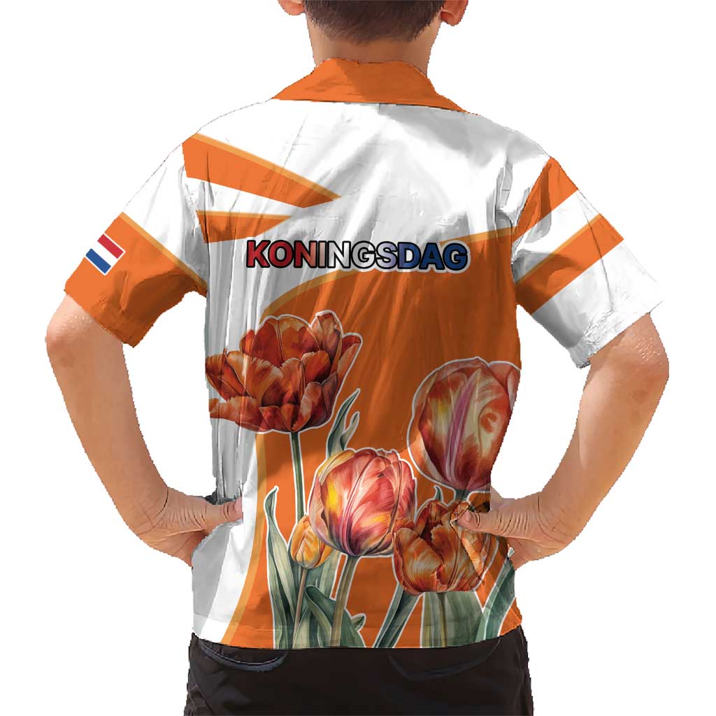 Netherlands Koningsdag Kid Hawaiian Shirt Happy King's Day