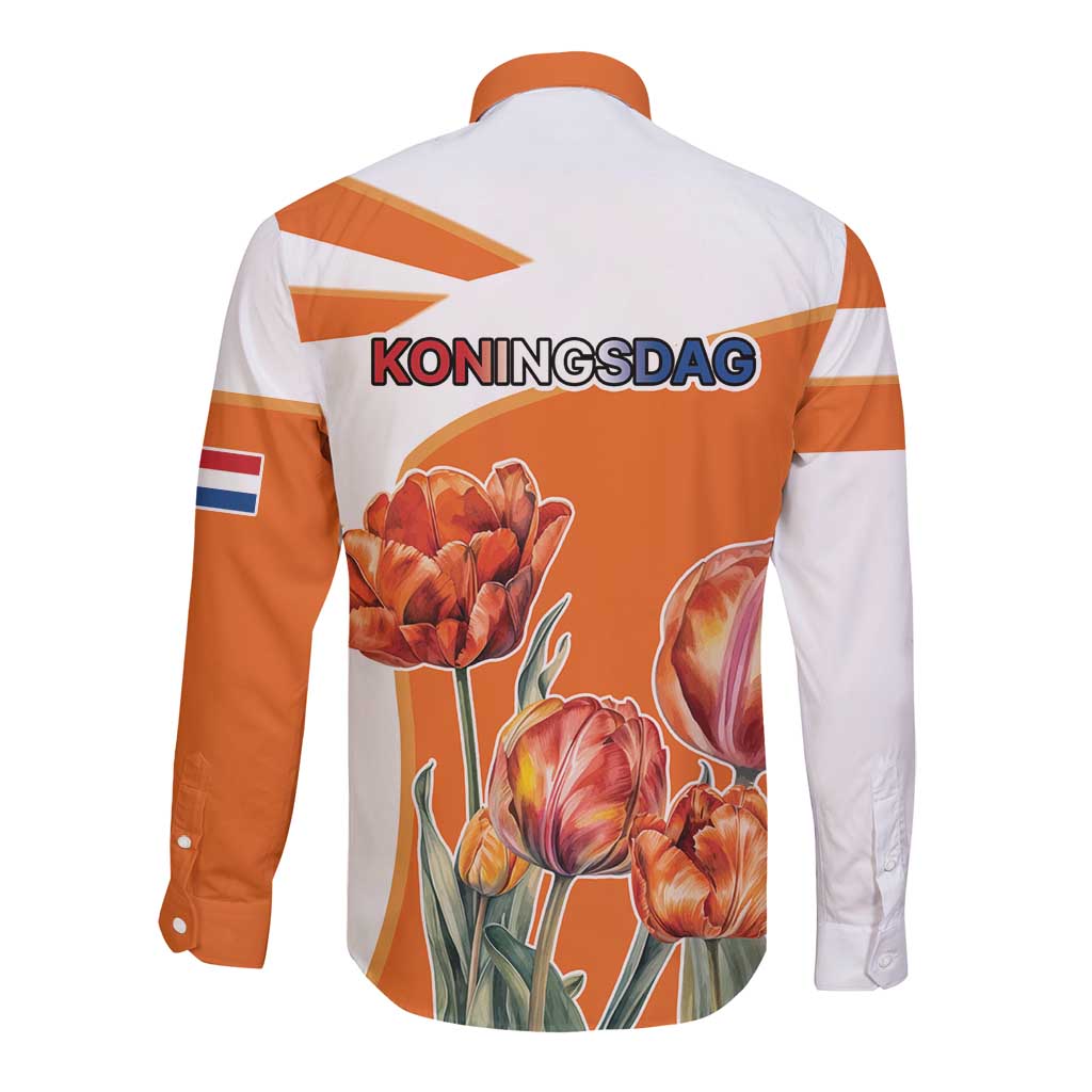 Netherlands Koningsdag Long Sleeve Button Shirt Happy King's Day