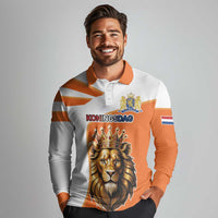 Netherlands Koningsdag Long Sleeve Polo Shirt Happy King's Day