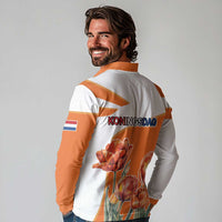 Netherlands Koningsdag Long Sleeve Polo Shirt Happy King's Day