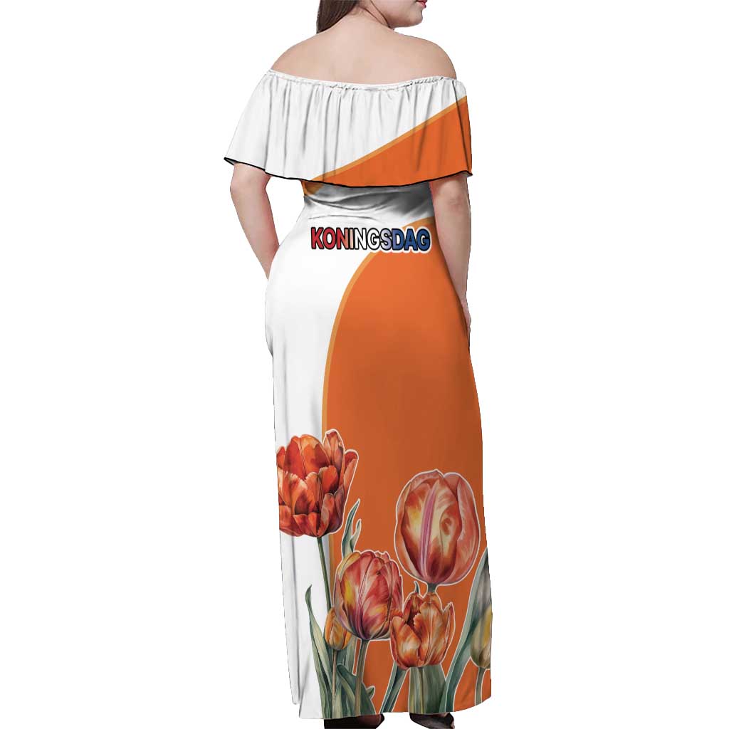 Netherlands Koningsdag Off Shoulder Maxi Dress Happy King's Day