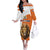 Netherlands Koningsdag Off The Shoulder Long Sleeve Dress Happy King's Day