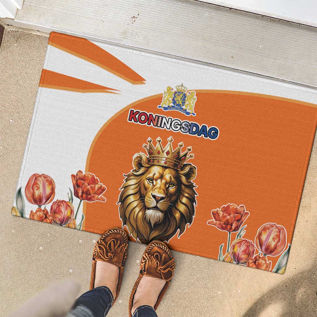 Netherlands Koningsdag Rubber Doormat Happy King's Day