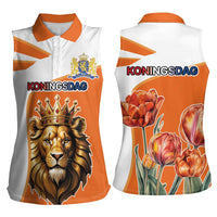 Netherlands Koningsdag Women Sleeveless Polo Shirt Happy King's Day