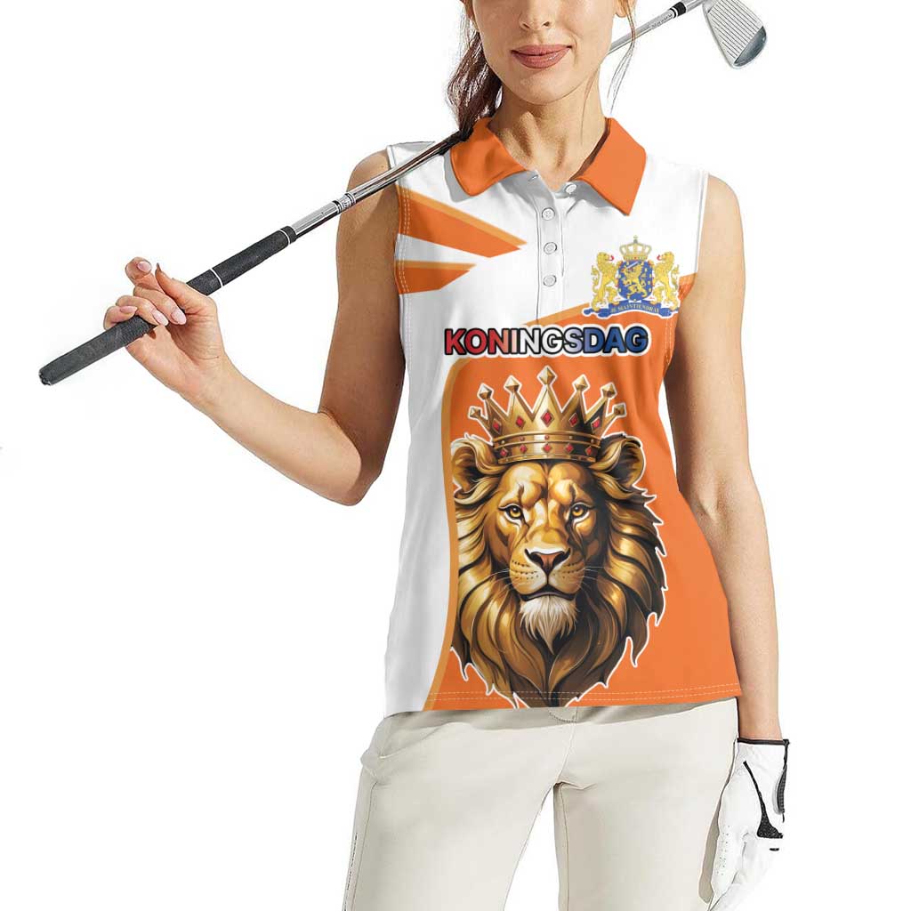 Netherlands Koningsdag Women Sleeveless Polo Shirt Happy King's Day