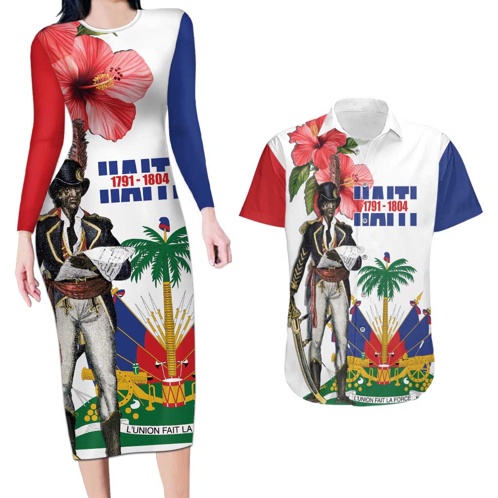 Haitian Revolution 1791-1804 Couples Matching Long Sleeve Bodycon Dress and Hawaiian Shirt Lage d Lendependans
