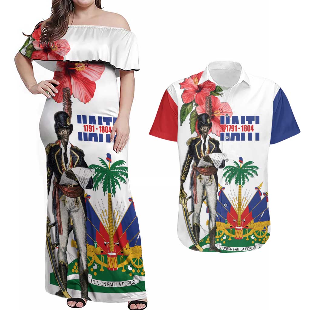 Haitian Revolution 1791-1804 Couples Matching Off Shoulder Maxi Dress and Hawaiian Shirt Lage d Lendependans