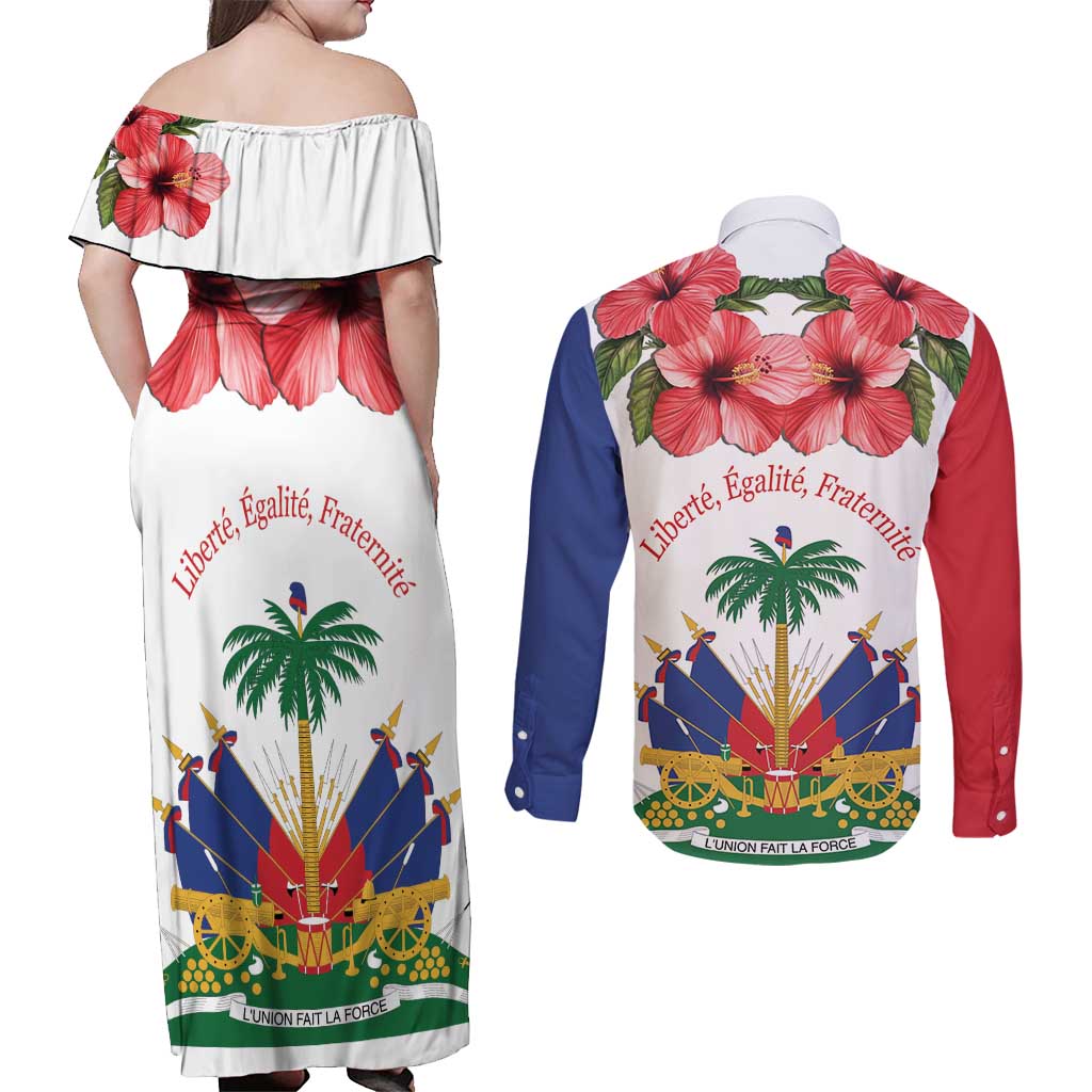 Haitian Revolution 1791-1804 Couples Matching Off Shoulder Maxi Dress and Long Sleeve Button Shirt Lage d Lendependans