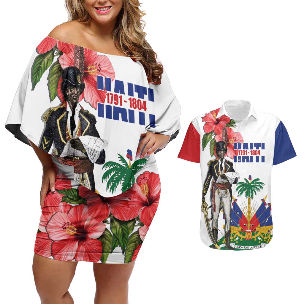 Haitian Revolution 1791-1804 Couples Matching Off Shoulder Short Dress and Hawaiian Shirt Lage d Lendependans