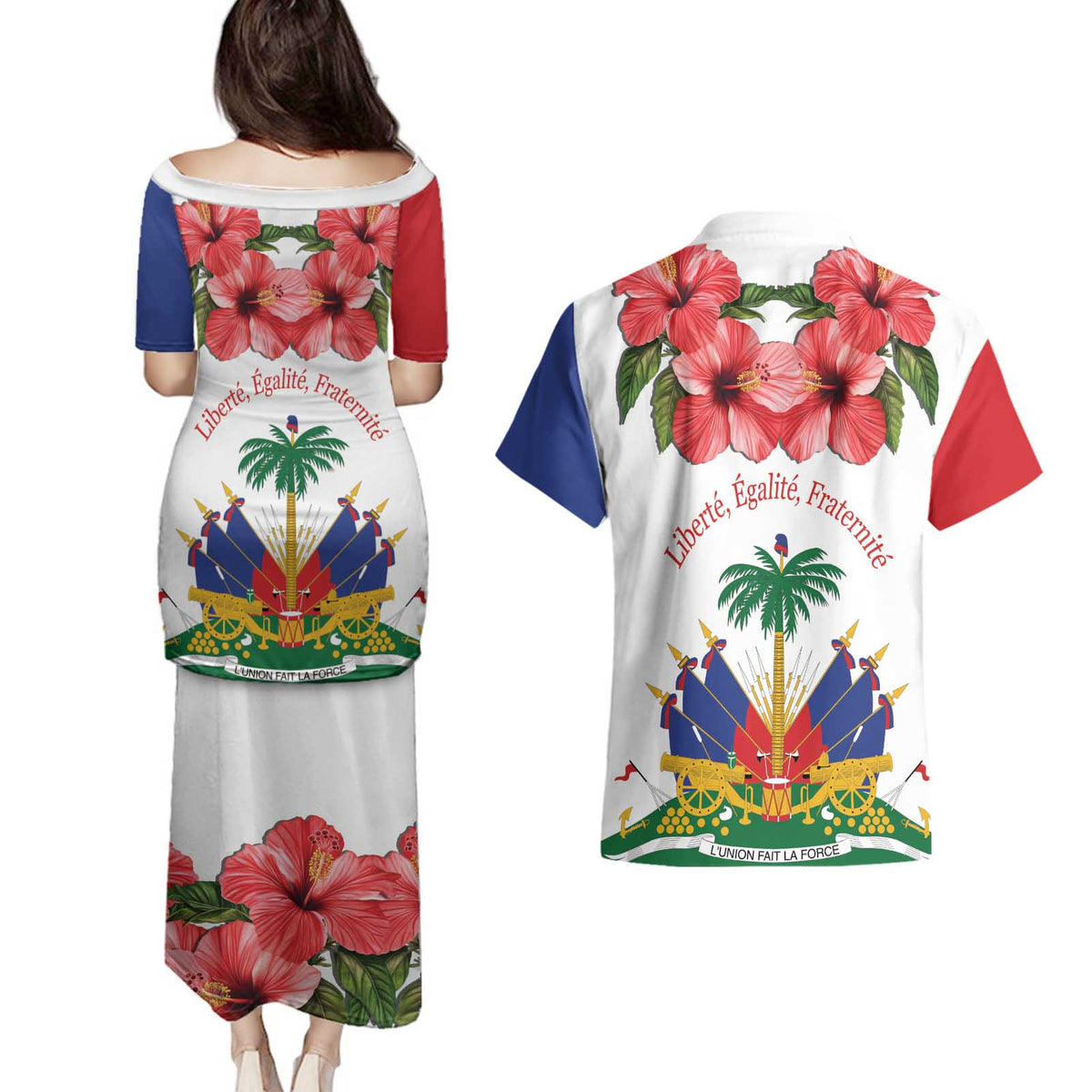 Haitian Revolution 1791-1804 Couples Matching Puletasi and Hawaiian Shirt Lage d Lendependans