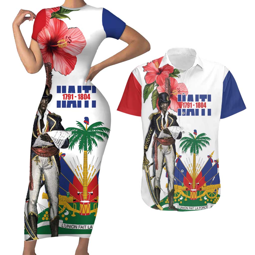 Haitian Revolution 1791-1804 Couples Matching Short Sleeve Bodycon Dress and Hawaiian Shirt Lage d Lendependans