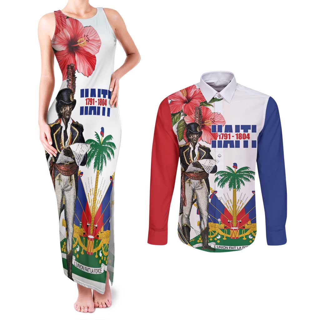 Haitian Revolution 1791-1804 Couples Matching Tank Maxi Dress and Long Sleeve Button Shirt Lage d Lendependans