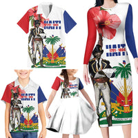 Haitian Revolution 1791-1804 Family Matching Long Sleeve Bodycon Dress and Hawaiian Shirt Lage d Lendependans