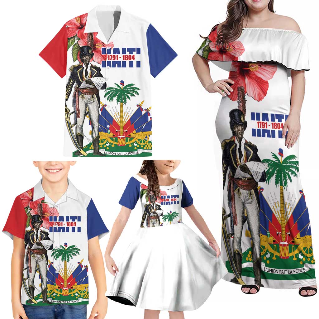 Haitian Revolution 1791-1804 Family Matching Off Shoulder Maxi Dress and Hawaiian Shirt Lage d Lendependans