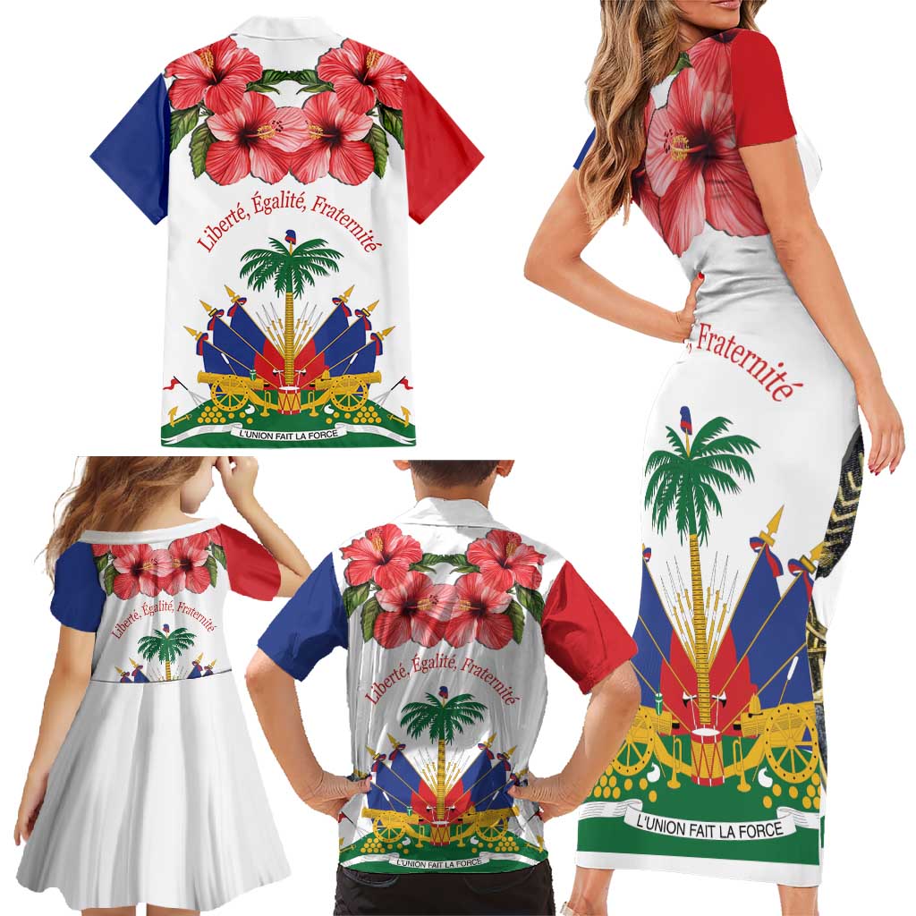Haitian Revolution 1791-1804 Family Matching Short Sleeve Bodycon Dress and Hawaiian Shirt Lage d Lendependans