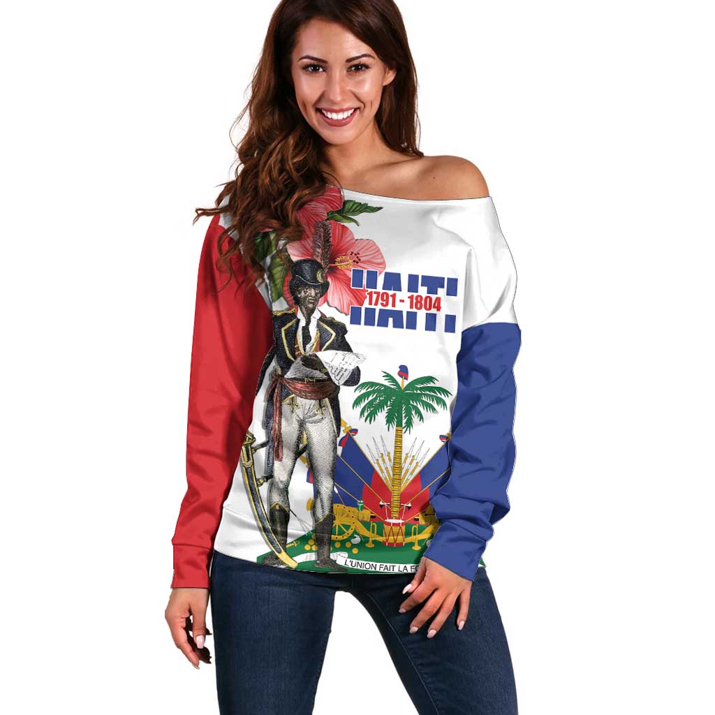 Haitian Revolution 1791-1804 Off Shoulder Sweater Lage d Lendependans