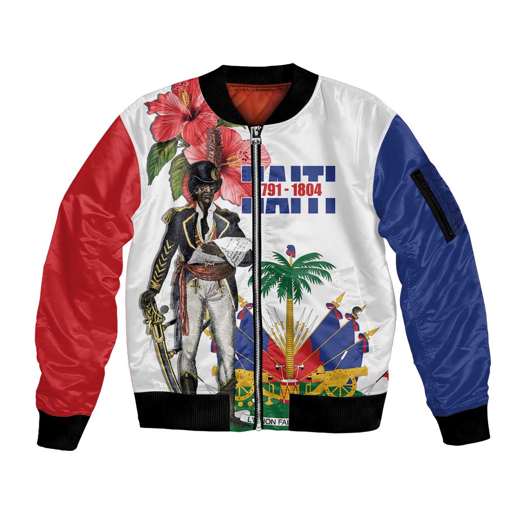 Haitian Revolution 1791-1804 Sleeve Zip Bomber Jacket Lage d Lendependans