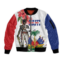 Haitian Revolution 1791-1804 Sleeve Zip Bomber Jacket Lage d Lendependans
