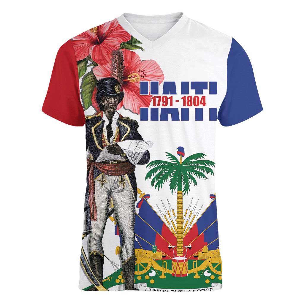 Haitian Revolution 1791-1804 Women V-Neck T-Shirt Lage d Lendependans