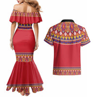 Greenland National Costumes Couples Matching Mermaid Dress and Hawaiian Shirt Inuit Kalaallisuut style