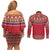 Greenland National Costumes Couples Matching Off Shoulder Short Dress and Long Sleeve Button Shirt Inuit Kalaallisuut style