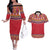 Greenland National Costumes Couples Matching Off The Shoulder Long Sleeve Dress and Hawaiian Shirt Inuit Kalaallisuut style