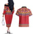 Greenland National Costumes Couples Matching Off The Shoulder Long Sleeve Dress and Hawaiian Shirt Inuit Kalaallisuut style
