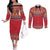 Greenland National Costumes Couples Matching Off The Shoulder Long Sleeve Dress and Long Sleeve Button Shirt Inuit Kalaallisuut style