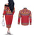 Greenland National Costumes Couples Matching Off The Shoulder Long Sleeve Dress and Long Sleeve Button Shirt Inuit Kalaallisuut style