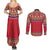 Greenland National Costumes Couples Matching Summer Maxi Dress and Long Sleeve Button Shirt Inuit Kalaallisuut style