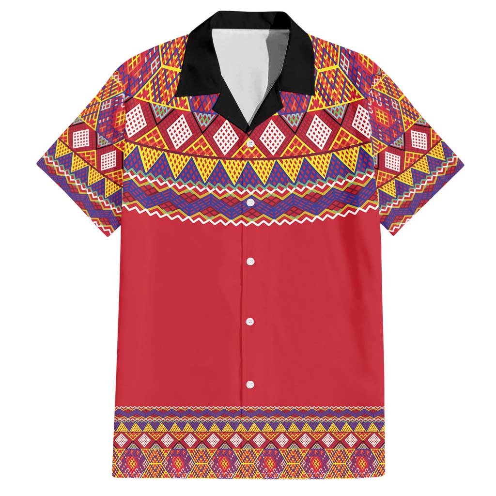 Greenland National Costumes Family Matching Long Sleeve Bodycon Dress and Hawaiian Shirt Inuit Kalaallisuut style