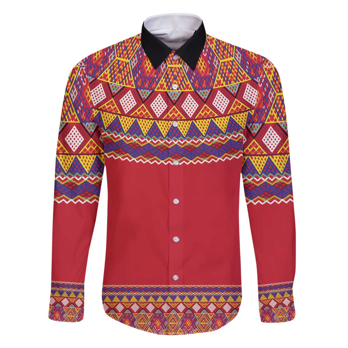 Greenland National Costumes Family Matching Off The Shoulder Long Sleeve Dress and Hawaiian Shirt Inuit Kalaallisuut style