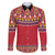 Greenland National Costumes Family Matching Off The Shoulder Long Sleeve Dress and Hawaiian Shirt Inuit Kalaallisuut style