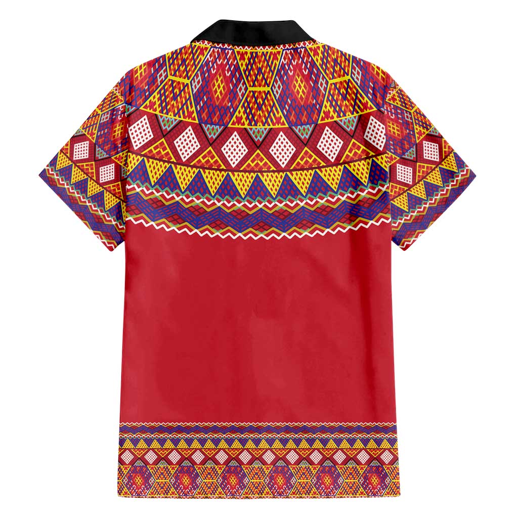 Greenland National Costumes Family Matching Off Shoulder Maxi Dress and Hawaiian Shirt Inuit Kalaallisuut style