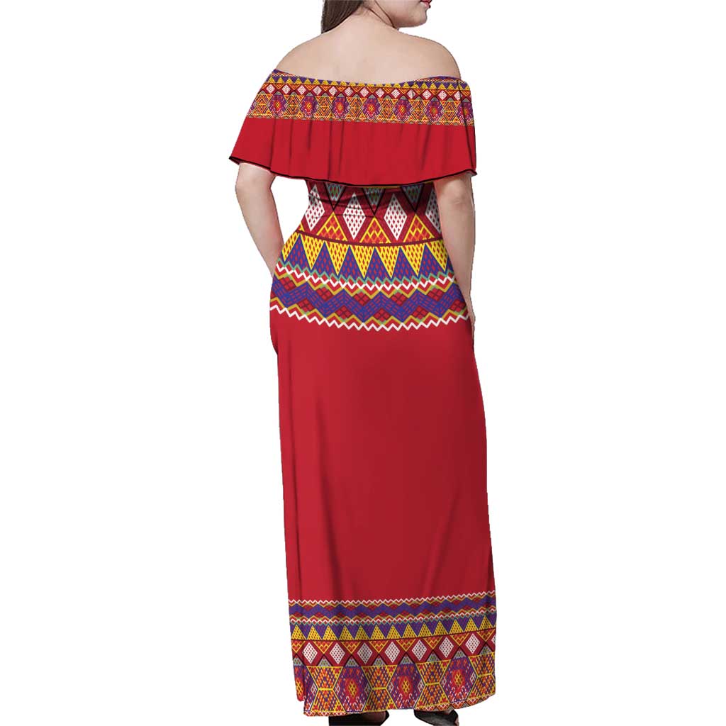 Greenland National Costumes Family Matching Off Shoulder Maxi Dress and Hawaiian Shirt Inuit Kalaallisuut style