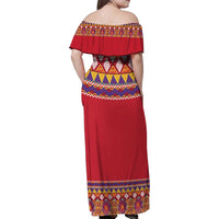 Greenland National Costumes Family Matching Off Shoulder Maxi Dress and Hawaiian Shirt Inuit Kalaallisuut style